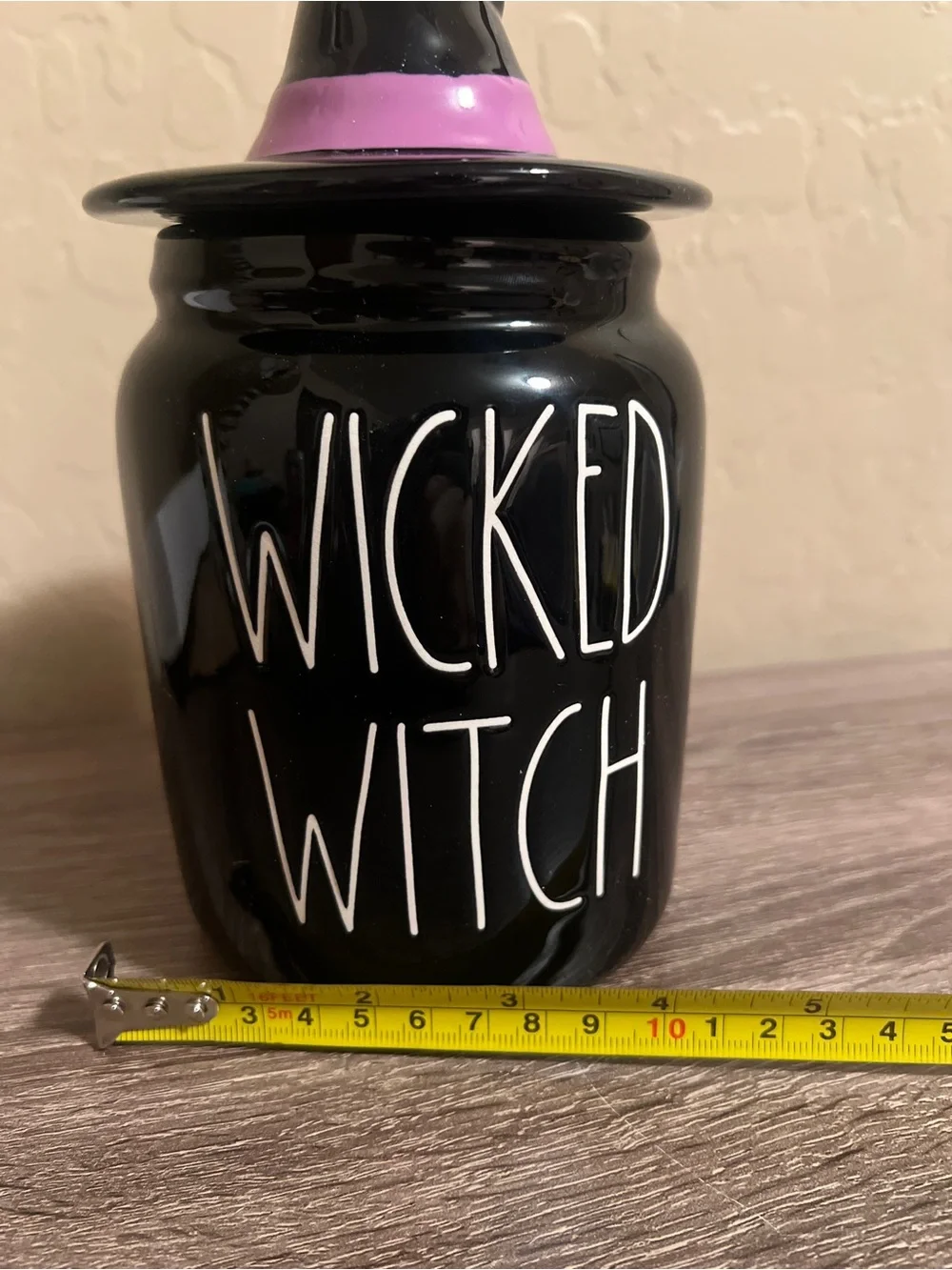 Rae Dunn Wicked Witch Canister Hat Lid Black Purple Halloween Ceramic NIB